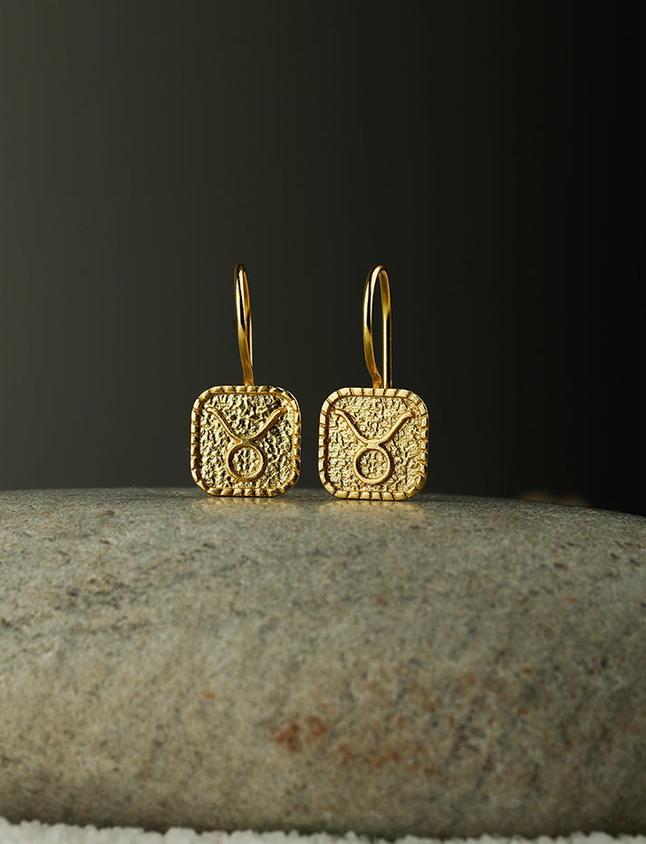 Gold Plated Taurus Earrings
