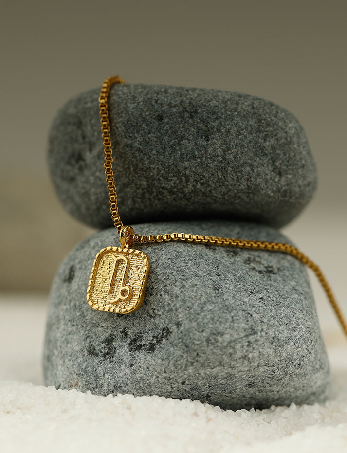 Gold Plated Capricorn Pendant & Box Chain