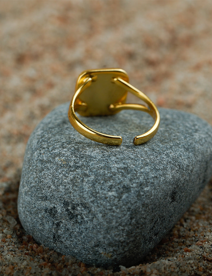 Gold Plated Aquarius Signet Ring