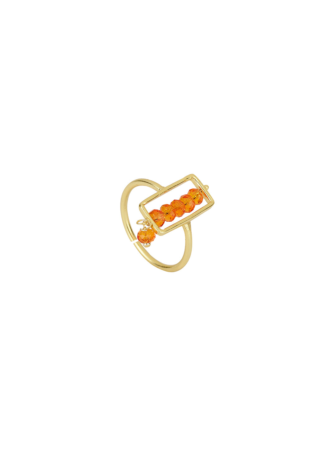 Citrine Rectangular Drop Ring