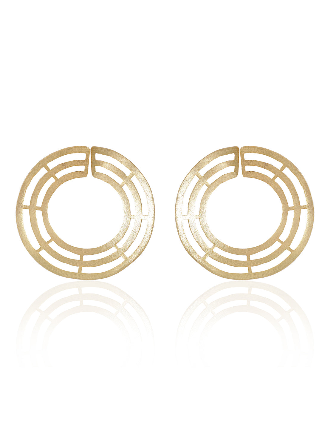 Gold Plated Geometric Disc Studs