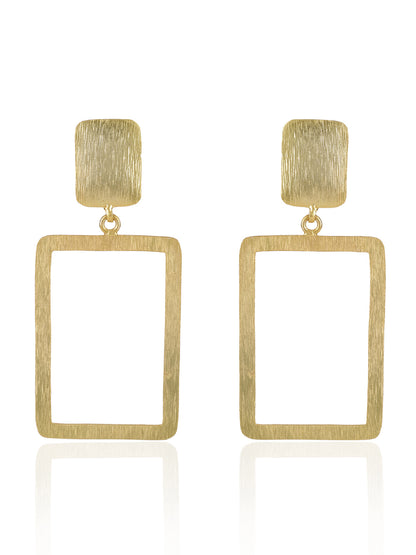 Gold Plated Minimal Rectangular Danglers