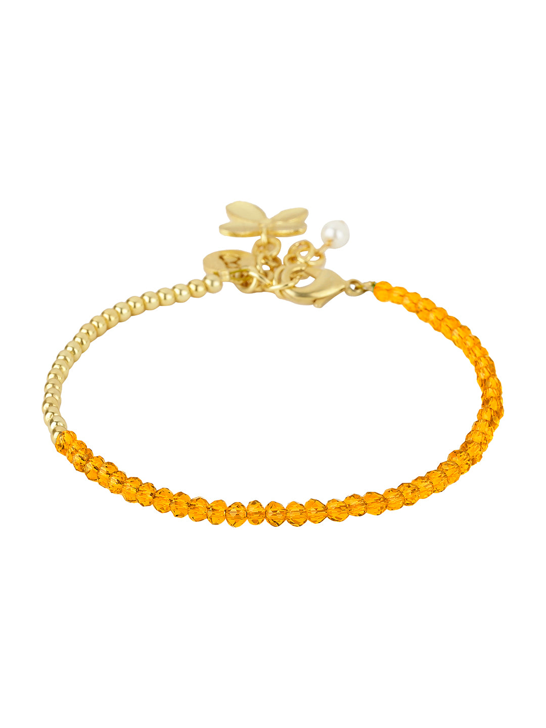 Floral Charm Citrine Bracelet