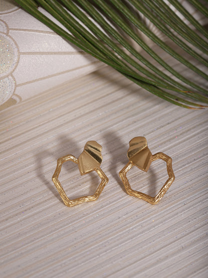 Gold Plated Asymmetric Cut Out Studs