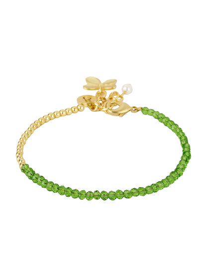 Floral Charm Peridot Bracelet