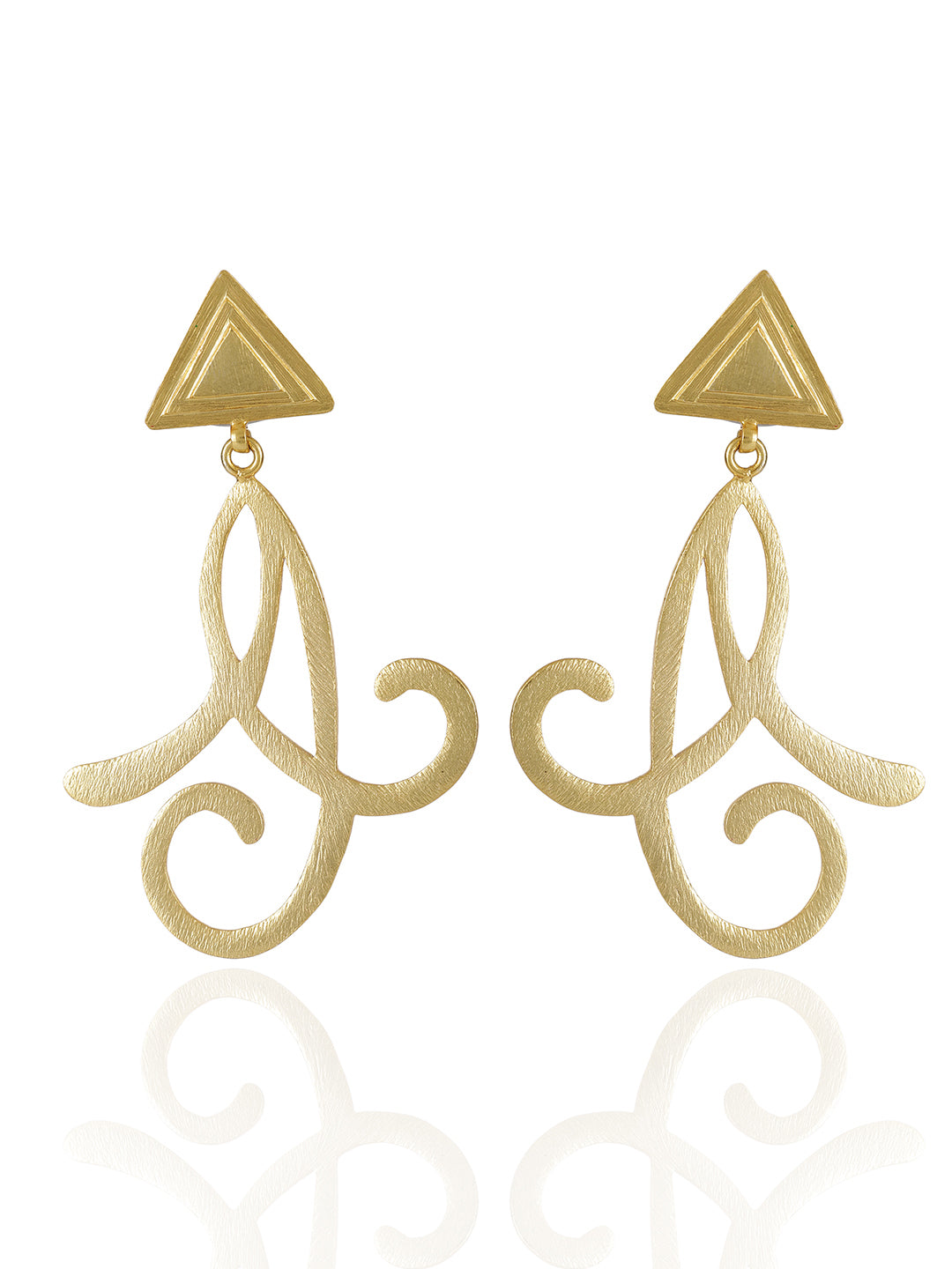 Gold Plated Carved Drop Danglers