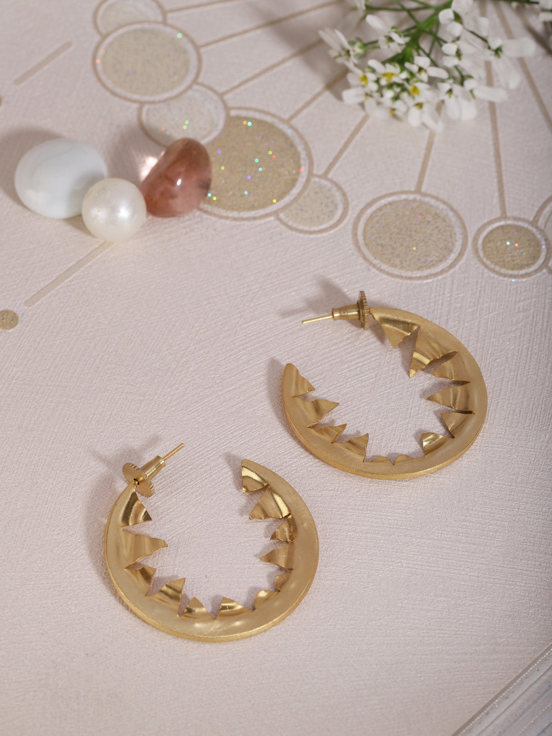 Gold Plated Triangle Cut Out Hoops