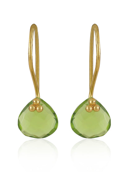 Gold Plated Peridot Drop Loops