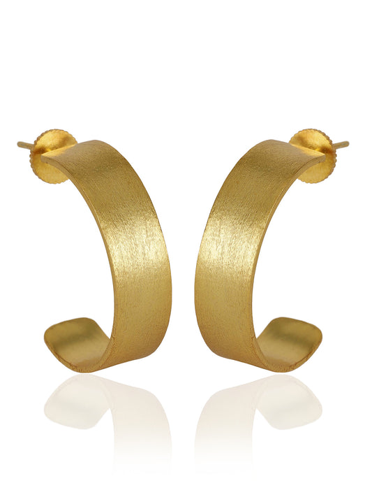 Gold Plated Wide Hoops