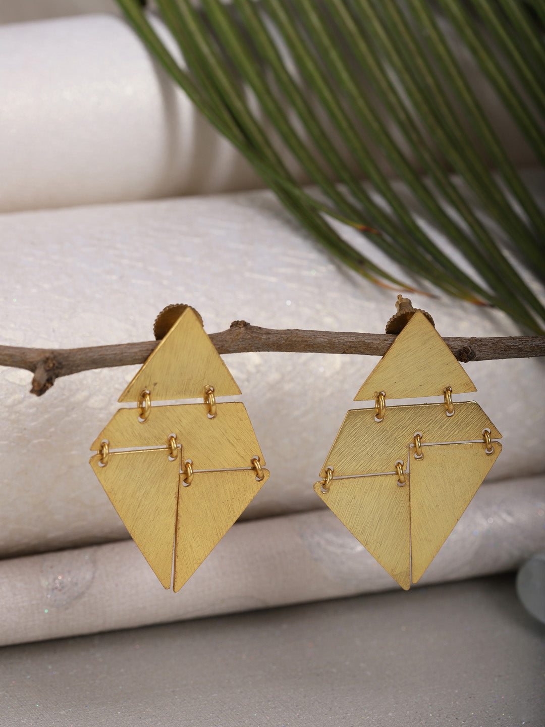 Gold Plated Rhombus Earrings