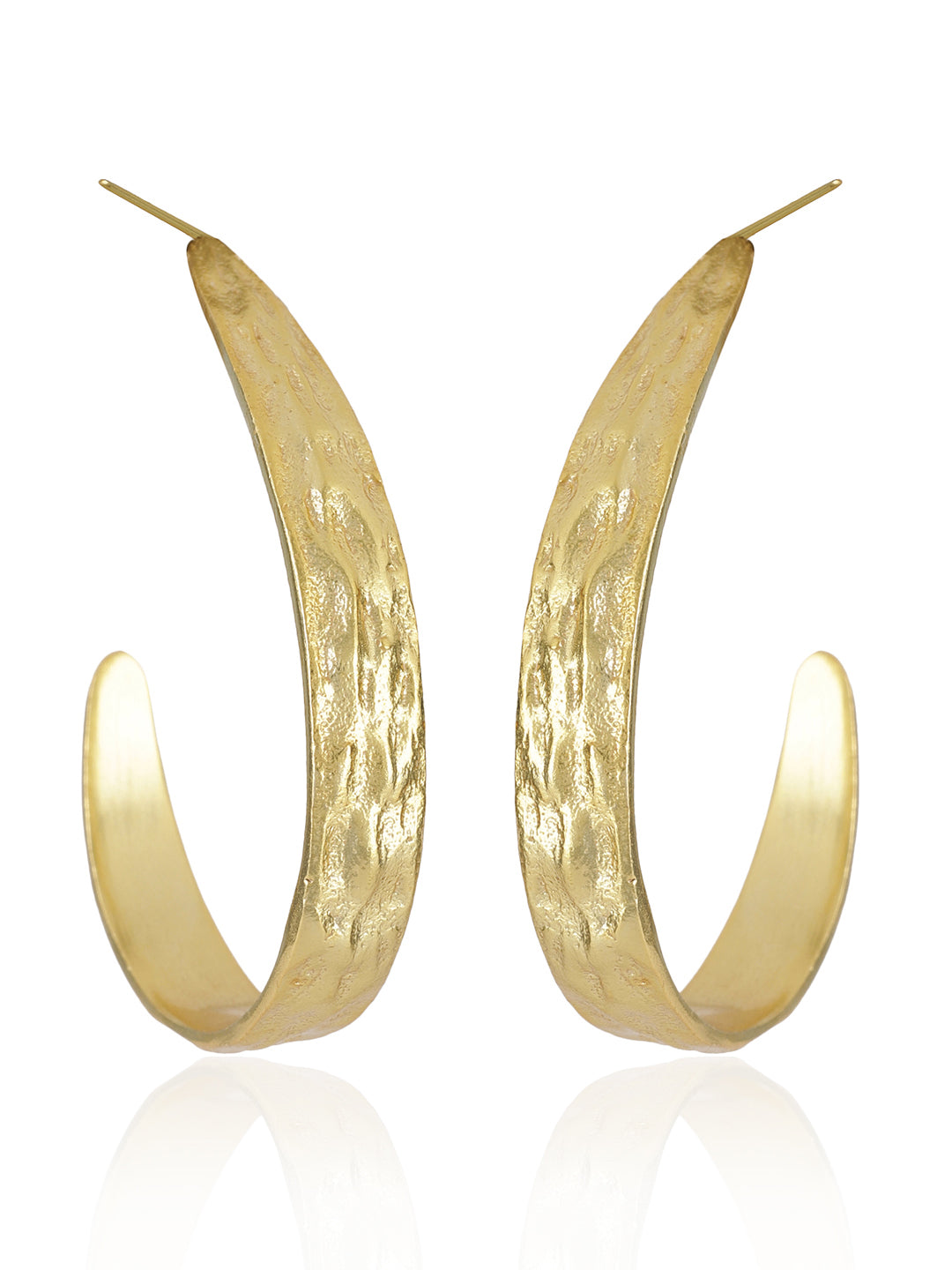 Gold Plated Oval Half Hoops