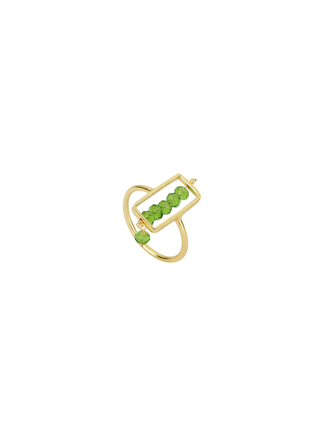 Peridot Rectangular Drop Ring