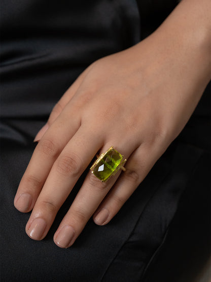 Baguette Peridot Ring