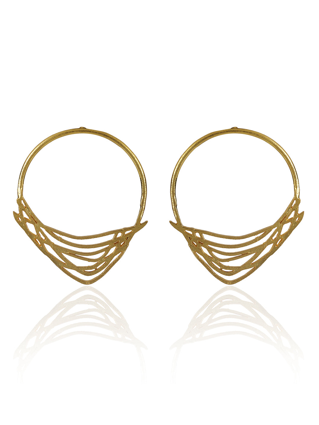 Gold Plated Abstract Ring Studs