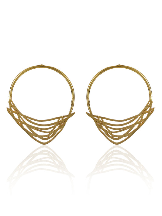 Gold Plated Abstract Ring Studs