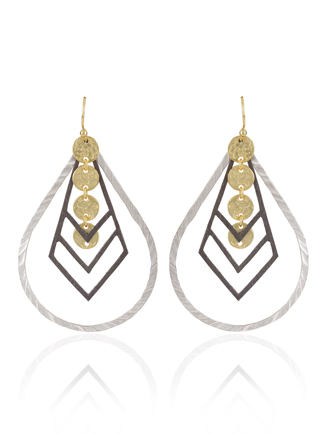 Gold-Silver Plated Teardrop Loops