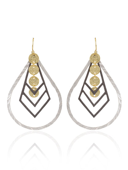 Gold-Silver Plated Teardrop Loops