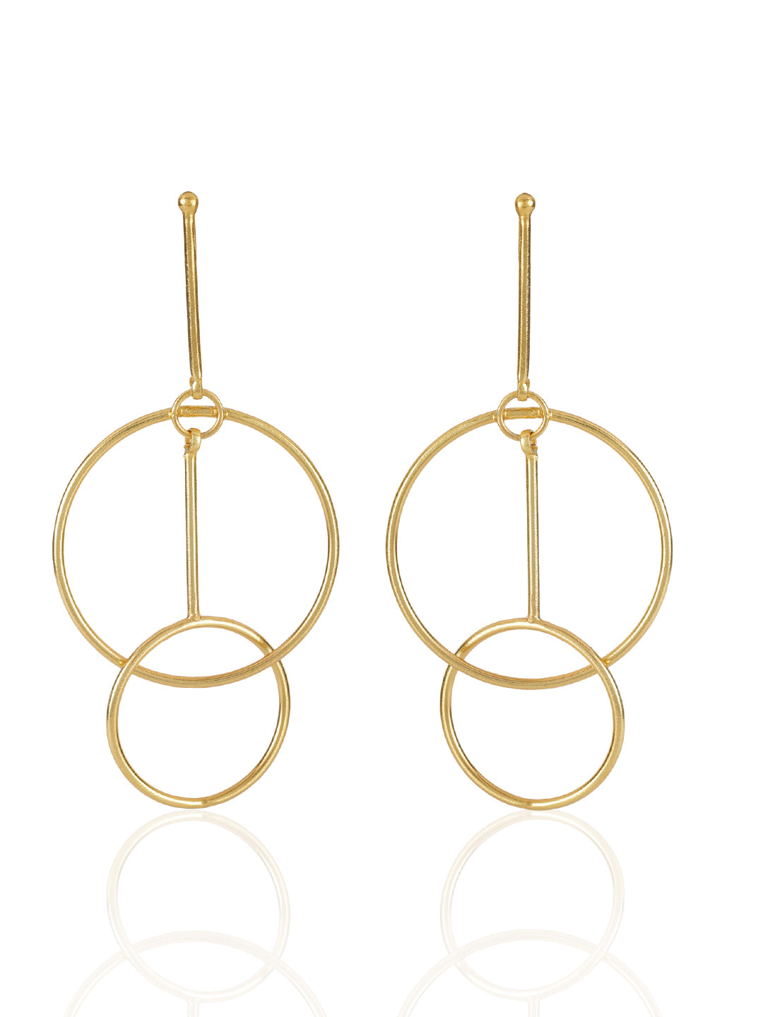 Gold Plated Concentric Circle Danglers