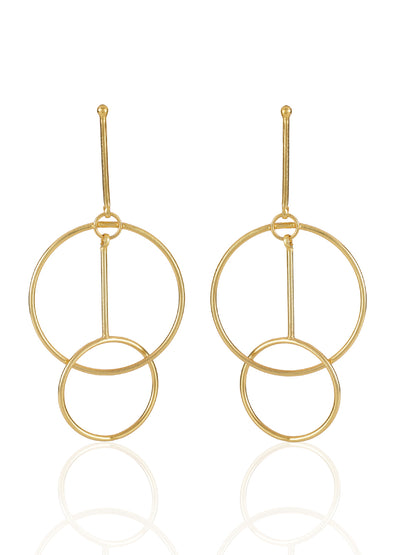 Gold Plated Concentric Circle Danglers