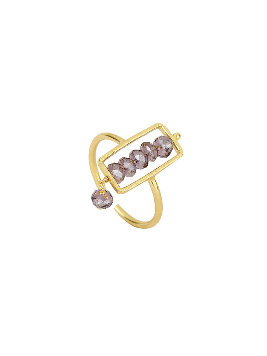 Garnet Rectangular Drop Ring