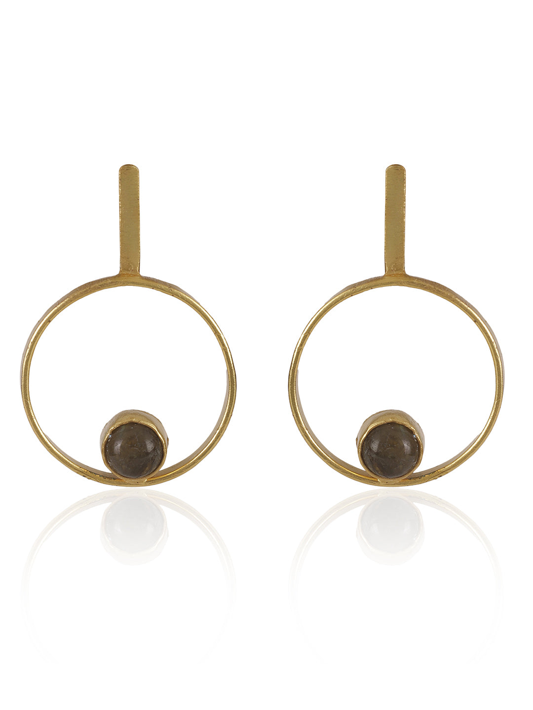 Gold Plated Labradorite Ring Studs