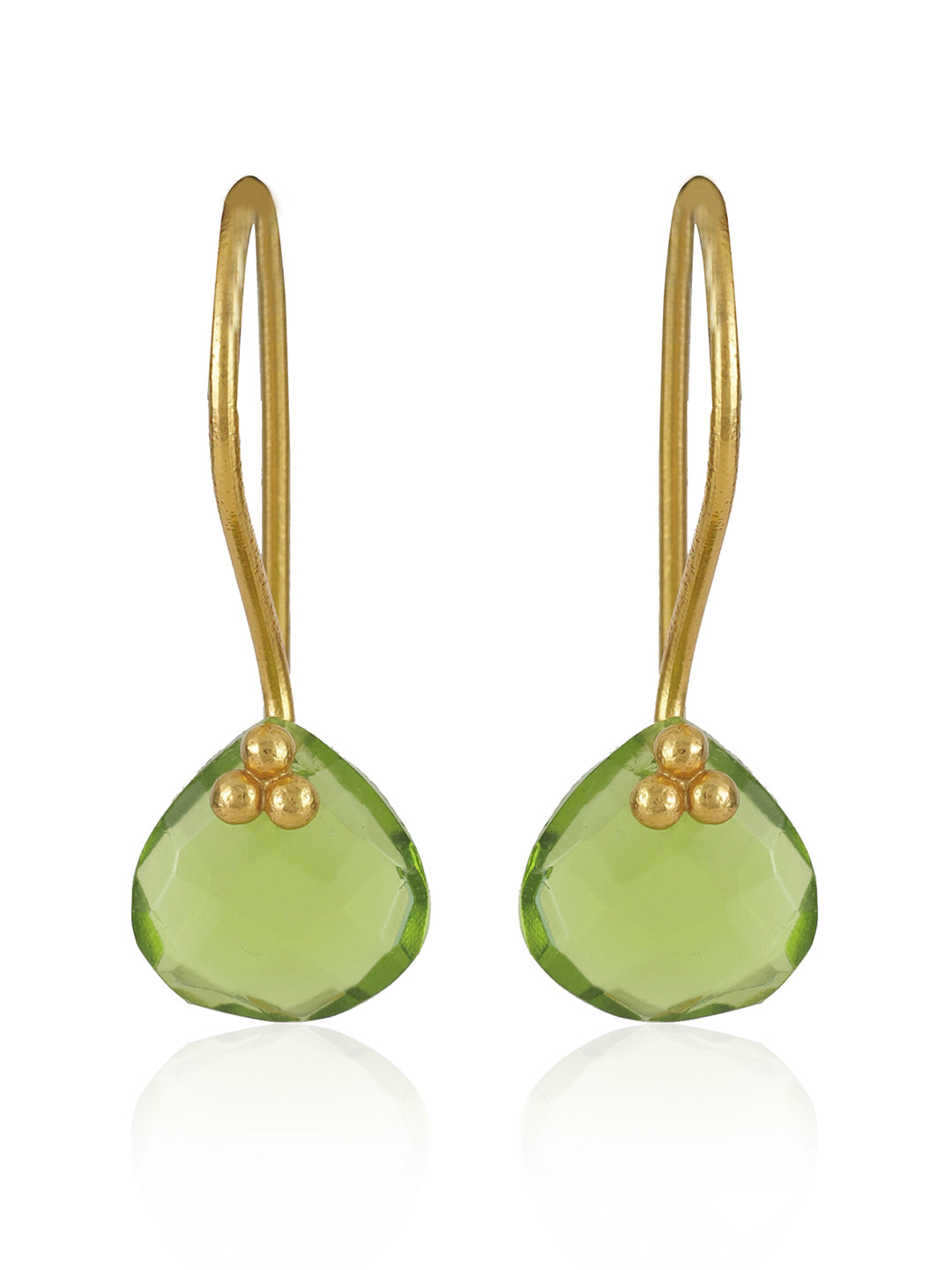 Gold Plated Peridot Drop Loops