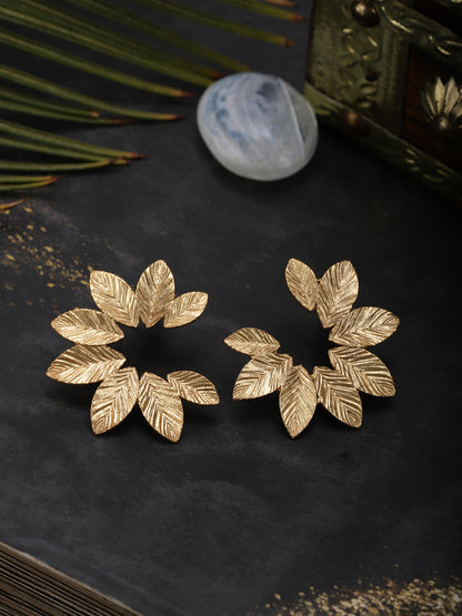 Gold Plated Floral Arc Studs