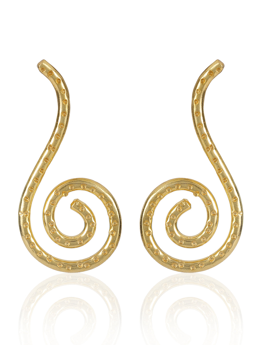 Gold Plated Long Spiral Studs