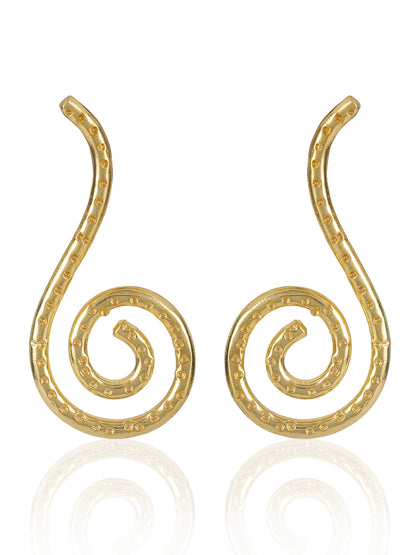 Gold Plated Long Spiral Studs