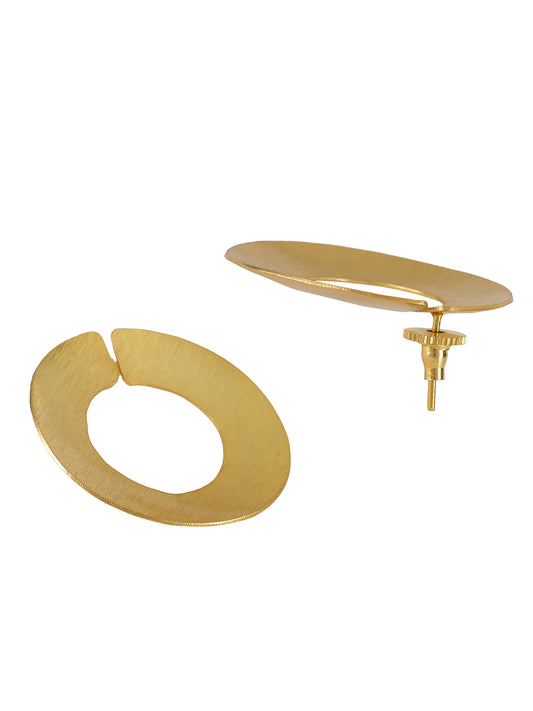 Gold Plated Flat Disc Earrings