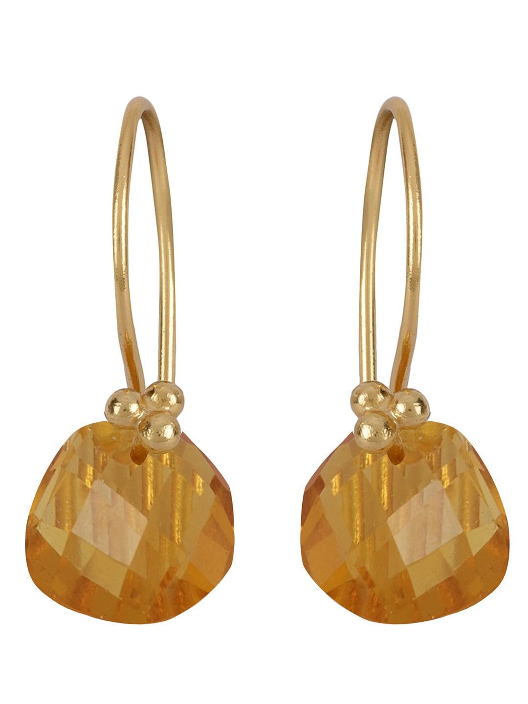 Gold Plated Citrine Drop Loops