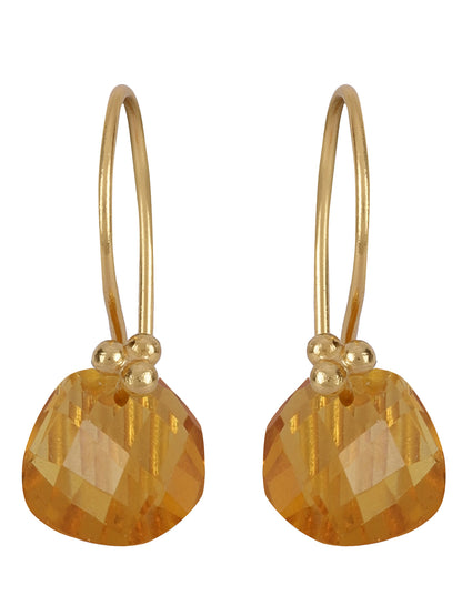 Gold Plated Citrine Drop Loops