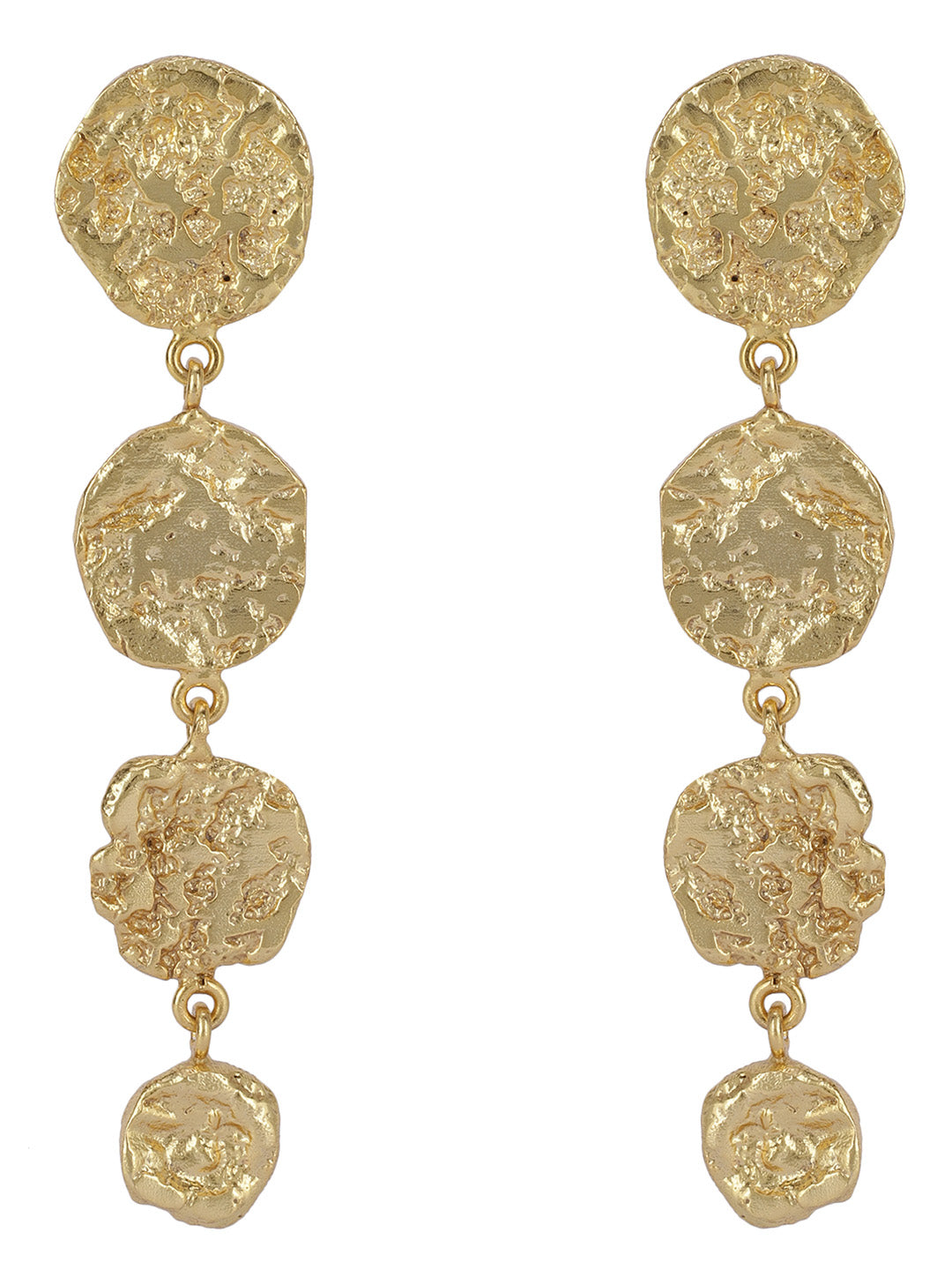 Gold Plated Disc Drop Danglers