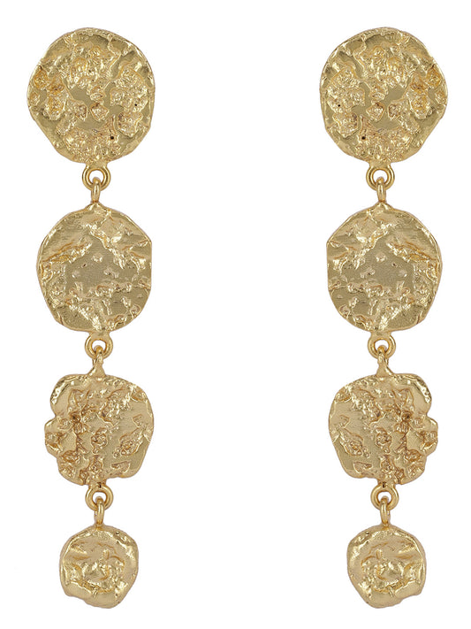 Gold Plated Disc Drop Danglers