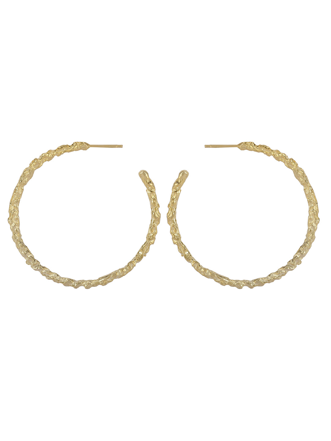 Gold Plated Textured Big Hoops