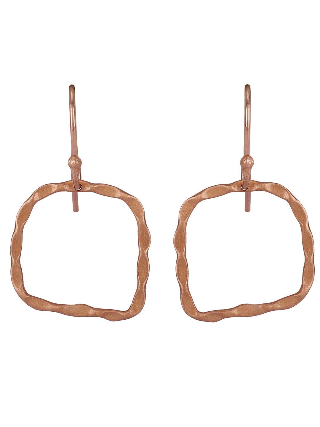 Rose Gold Plated Minimal Square Loops