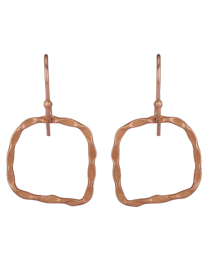 Rose Gold Plated Minimal Square Loops