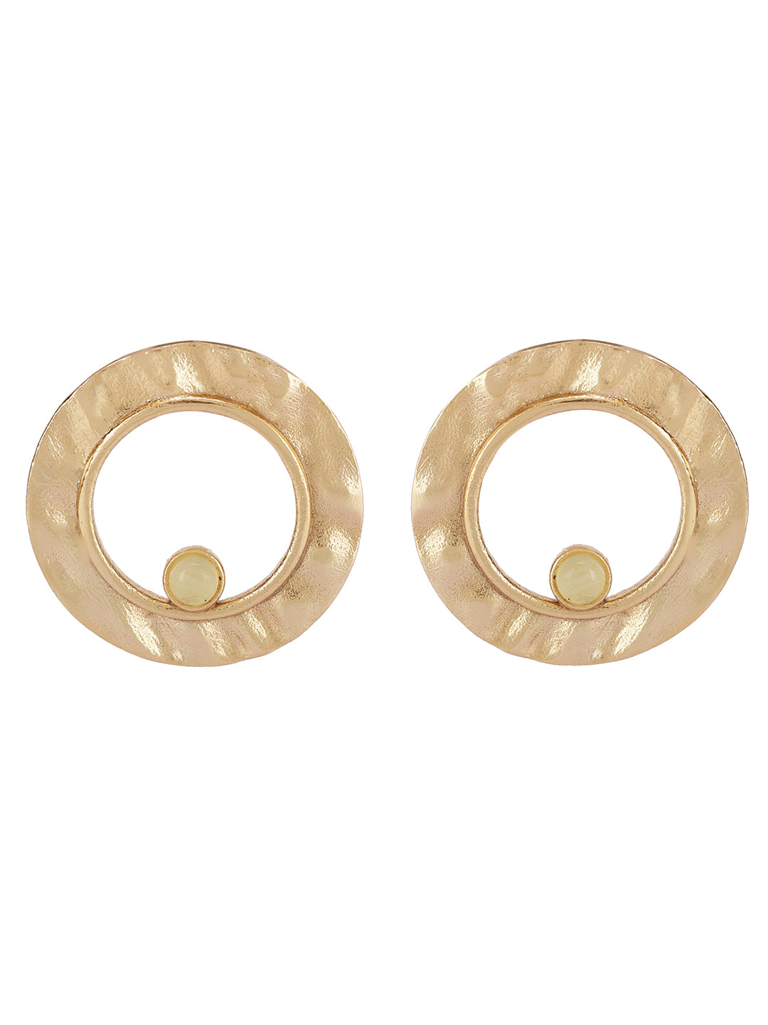 Gold Plated Citrine Ring Studs