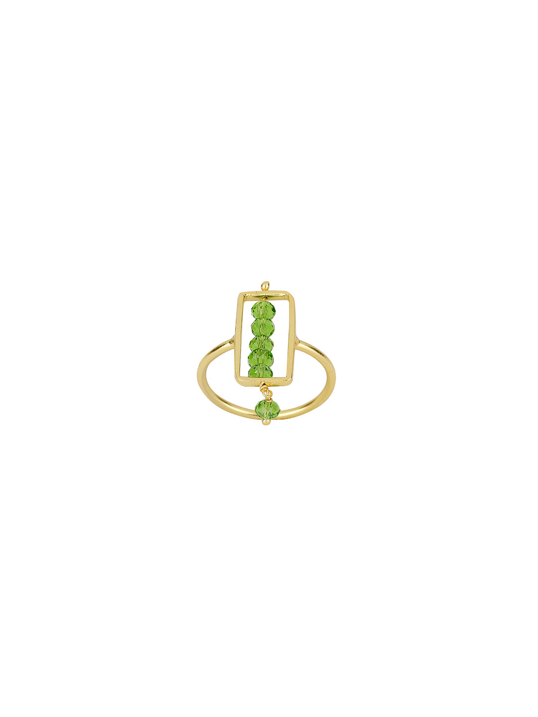 Peridot Rectangular Drop Ring