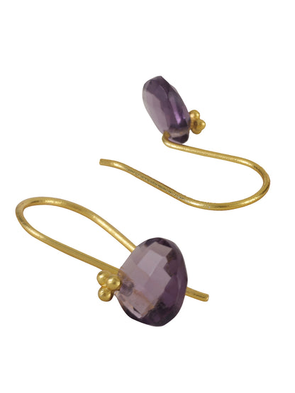 Gold Plated Amethyst Drop Loops