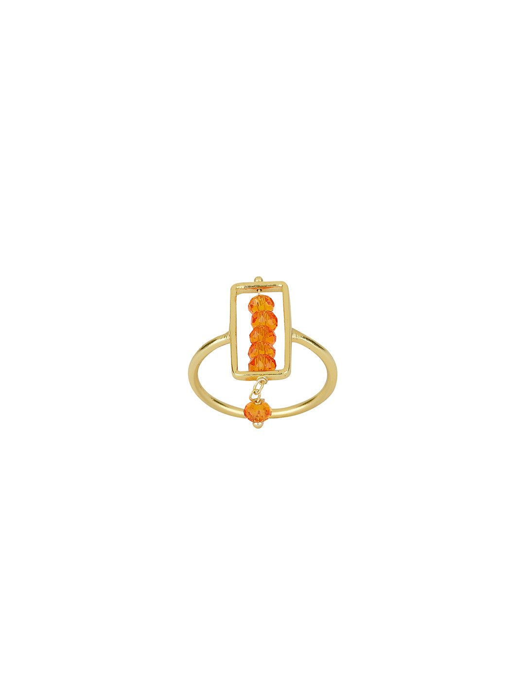 Citrine Rectangular Drop Ring