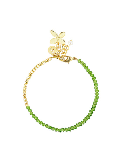 Floral Charm Peridot Bracelet