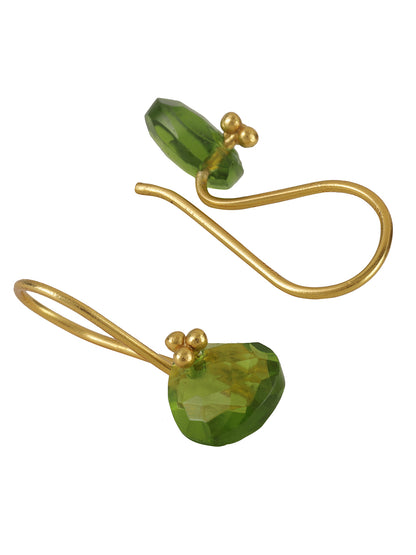 Gold Plated Peridot Drop Loops