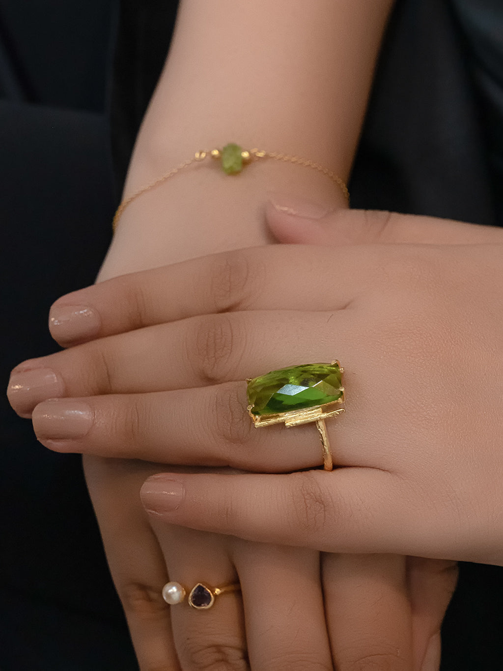 Baguette Peridot Ring