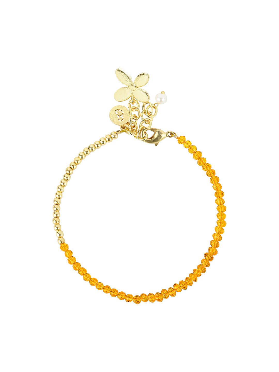 Floral Charm Citrine Bracelet