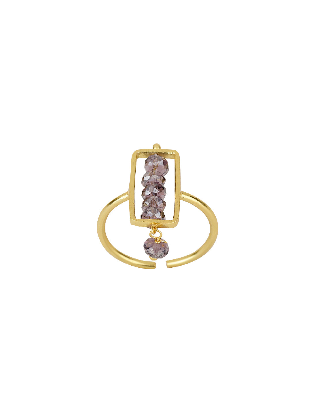 Garnet Rectangular Drop Ring