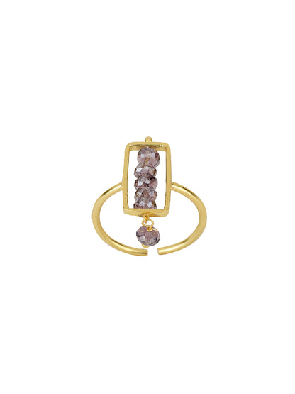 Garnet Rectangular Drop Ring