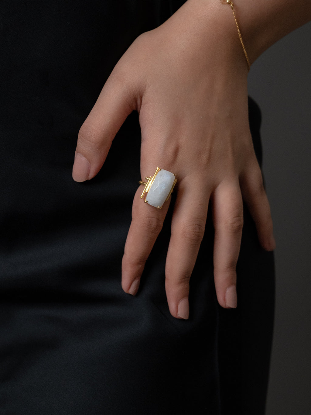 Baguette Moonstone Ring