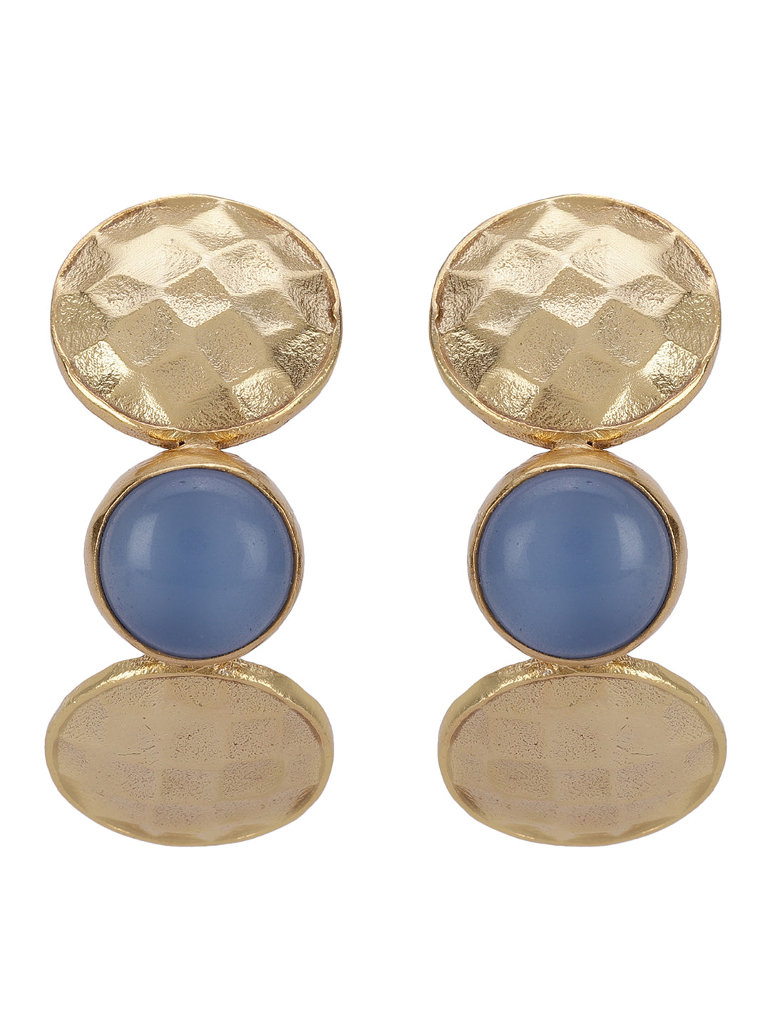 Gold Plated Lapis Half Hoops