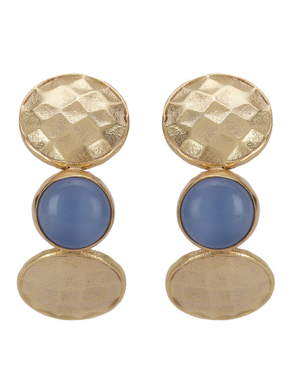 Gold Plated Lapis Half Hoops